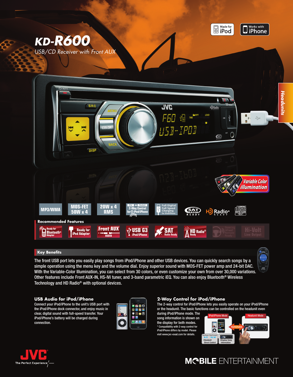 JVC Headunits User Manual | 2 pages