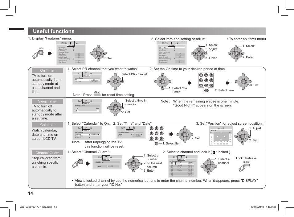 Useful functions | JVC GGT0359-001A-H User Manual | Page 14 / 24