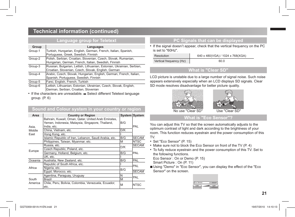 Technical information (continued) | JVC GGT0359-001A-H User Manual | Page 21 / 24