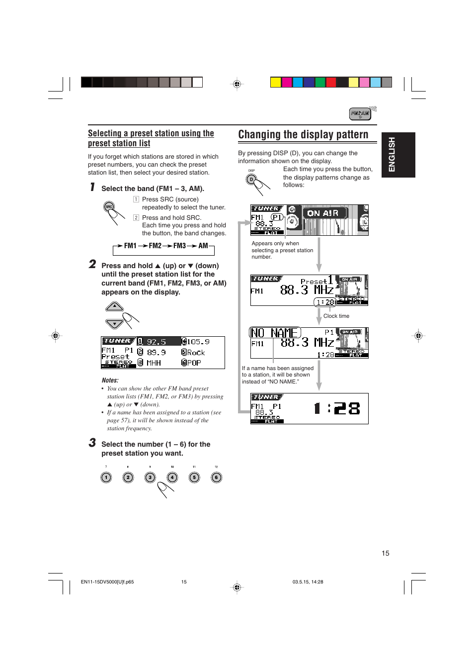Changing the display pattern | JVC LVT1055-001A User Manual | Page 15 / 80