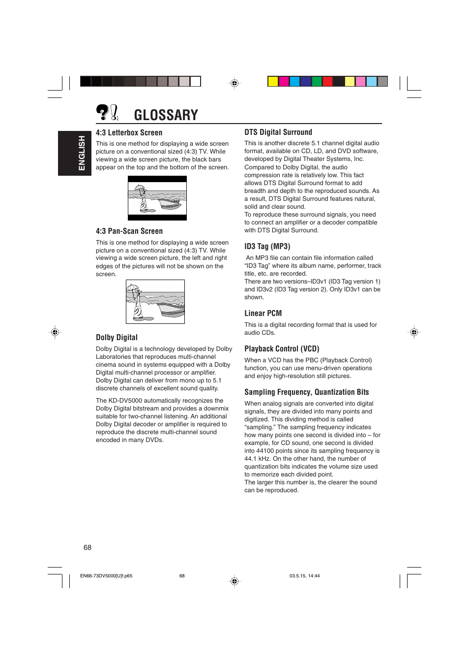 Glossary | JVC LVT1055-001A User Manual | Page 68 / 80