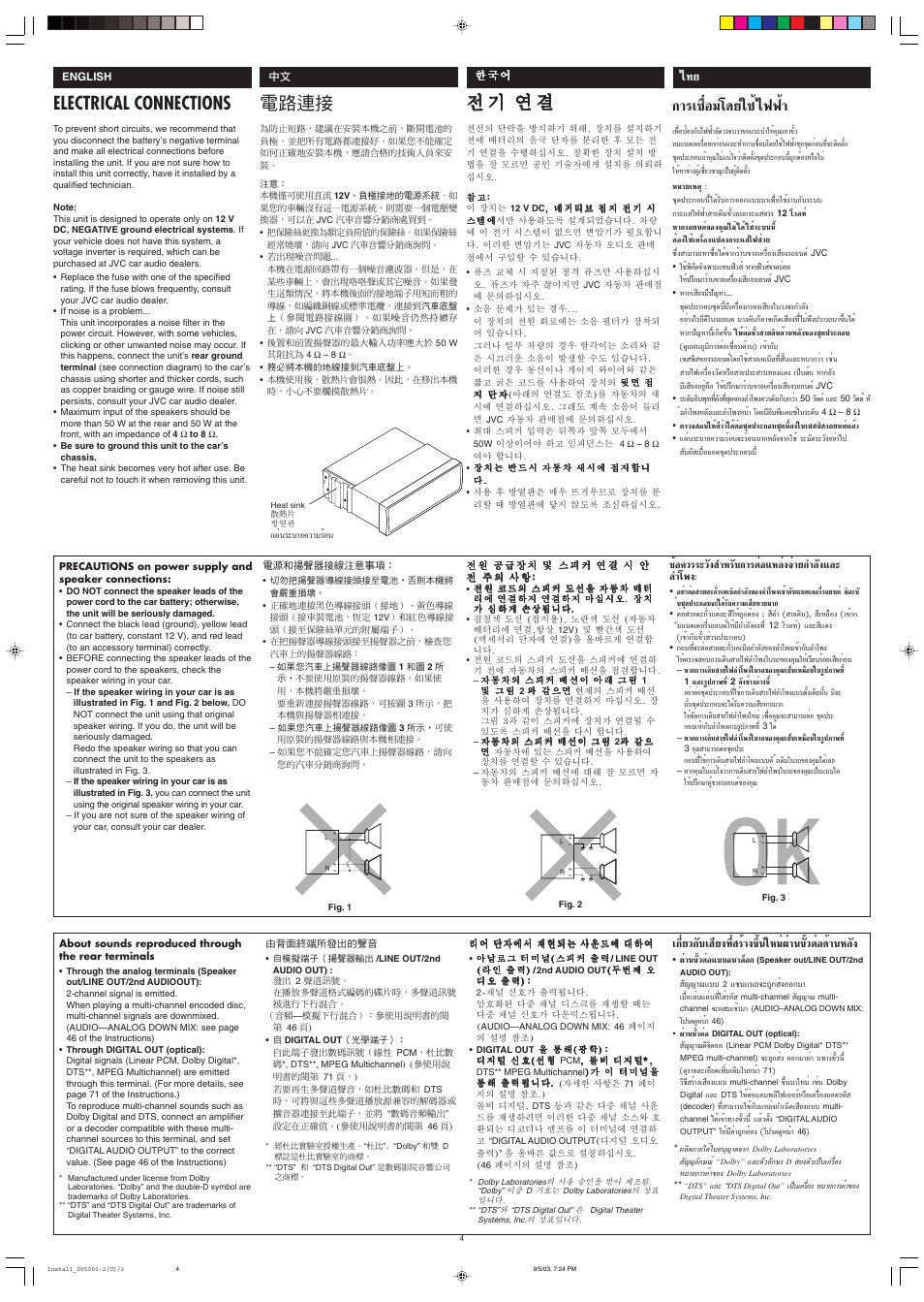 Electrical connections, Лх¡‚¥¬„™и ‰шши, Л¬«°—∫‡ ’¬я∑’л √и“я¢чиπ„а¡лºл“π¢—è«µлх¥и“πа≈—я | Их§«√√–«—я ”а√—∫°“√µлх·а≈ля®л“¬°”≈—я·≈– ≈”‚жя | JVC LVT1055-001A User Manual | Page 78 / 80