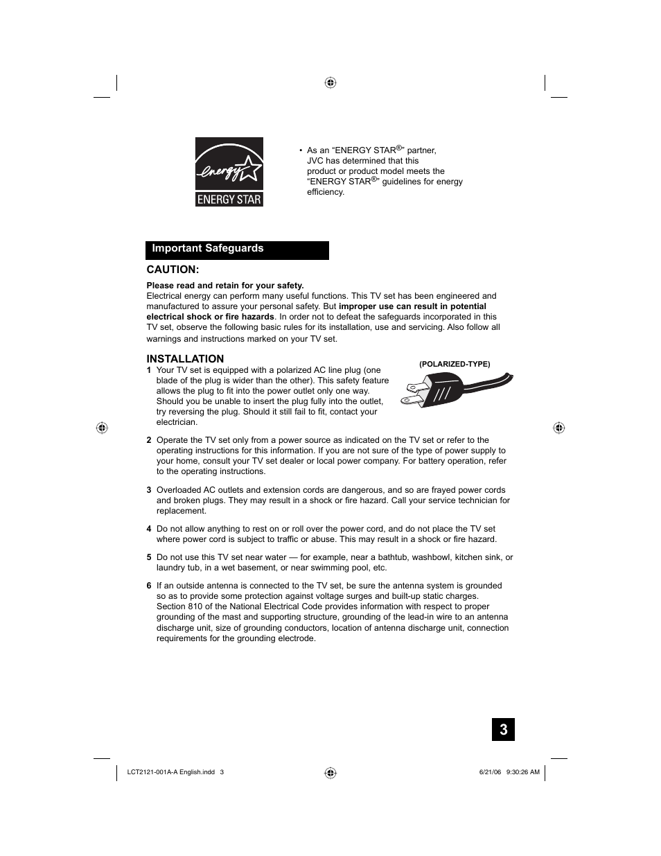 JVC AV-48P787 User Manual | Page 3 / 72