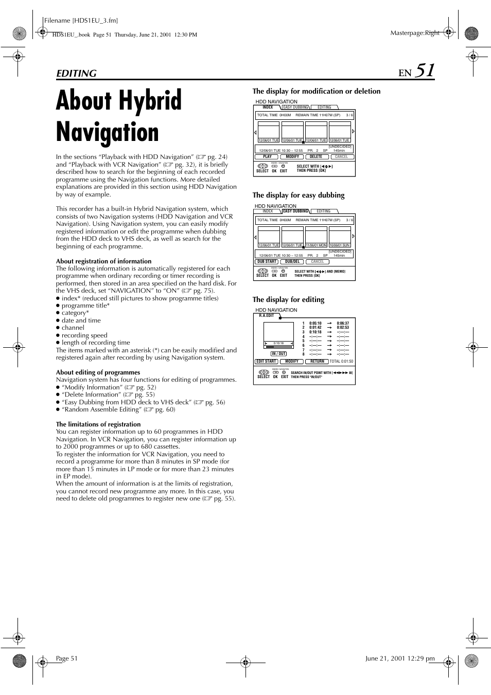 Editing, About hybrid navigation | JVC HM-HDS1EU User Manual | Page 51 / 100