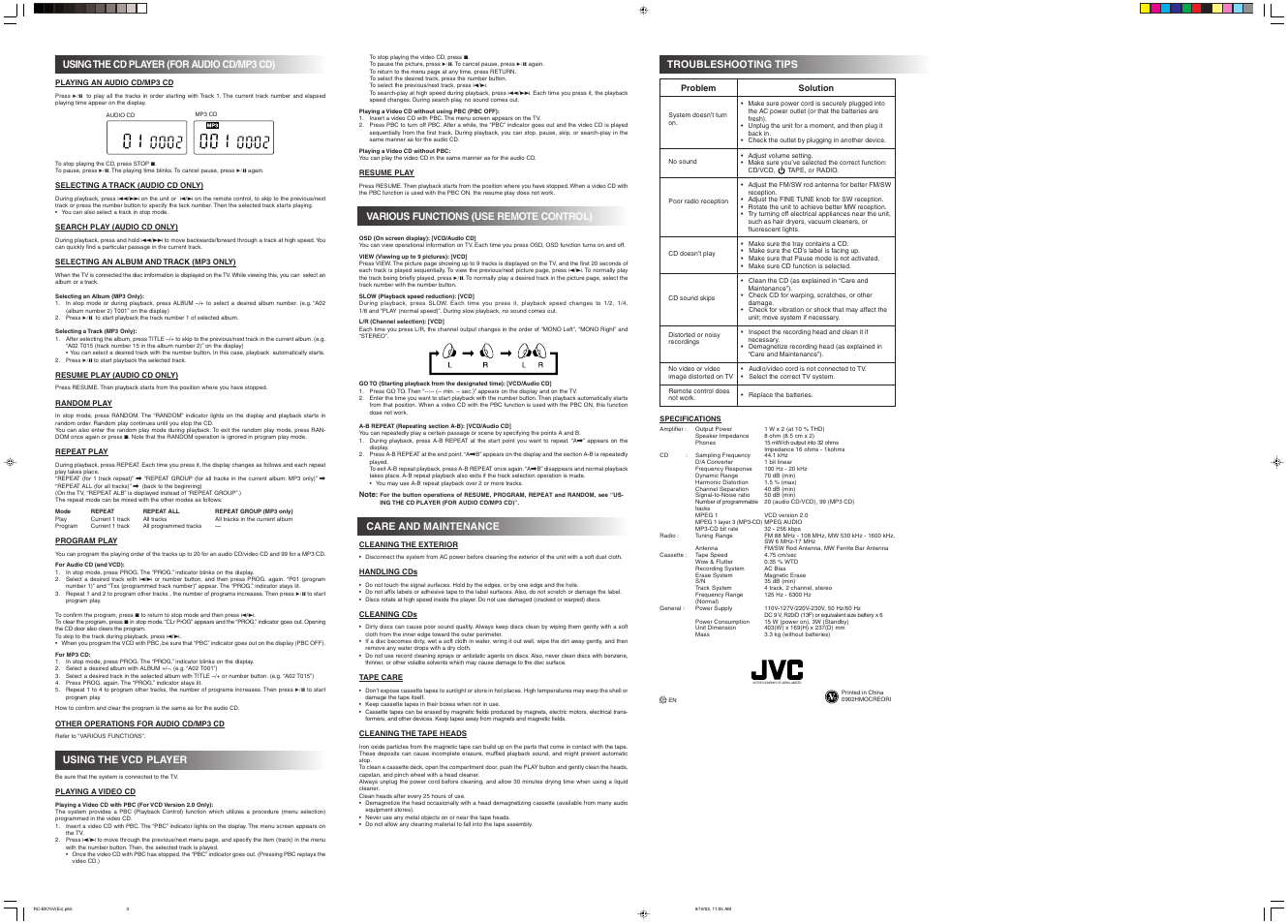 JVC RC-BX75VWT User Manual | Page 2 / 2