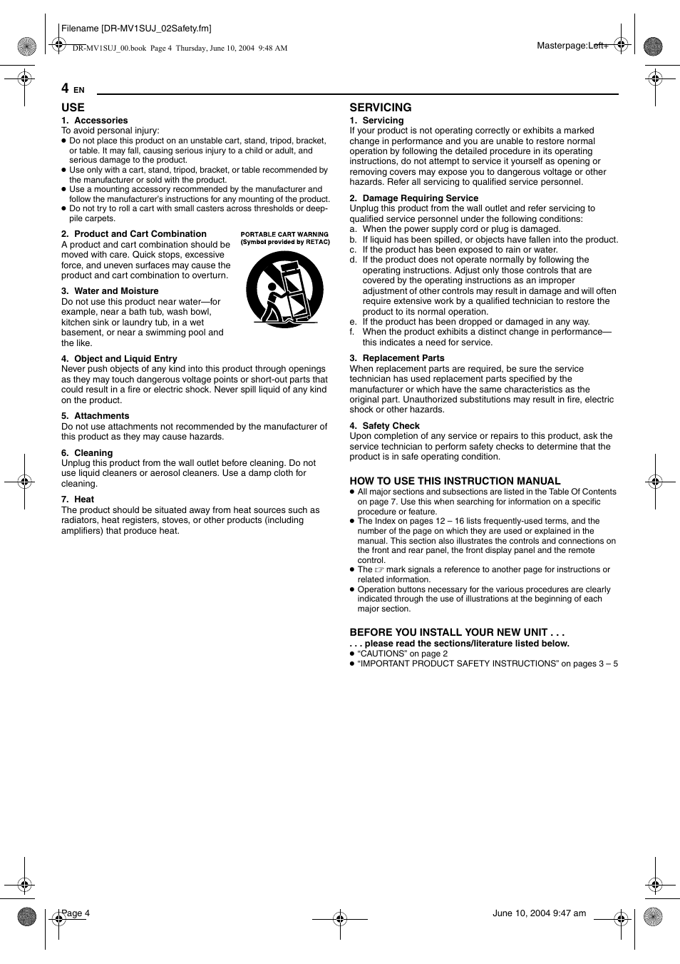 JVC DR-MV1S User Manual | Page 4 / 92