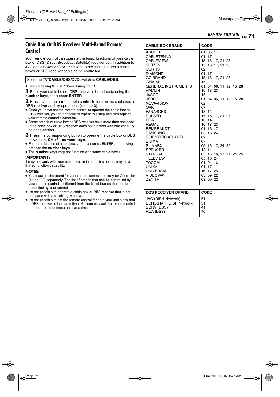 JVC DR-MV1S User Manual | Page 71 / 92