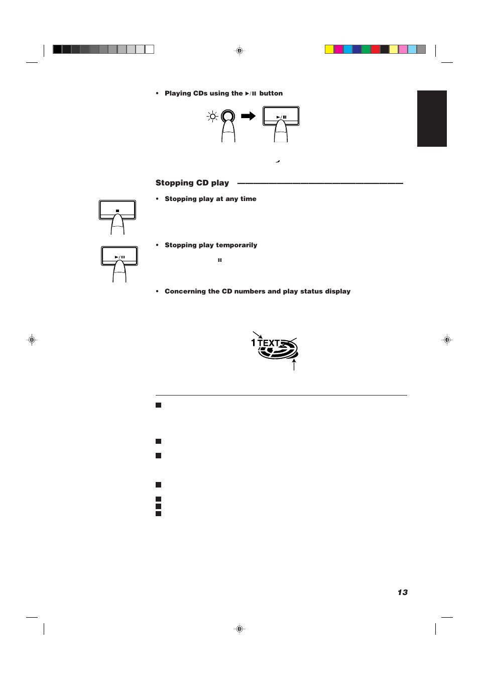 13 english, Stopping cd play | JVC XU-301BK User Manual | Page 15 / 59