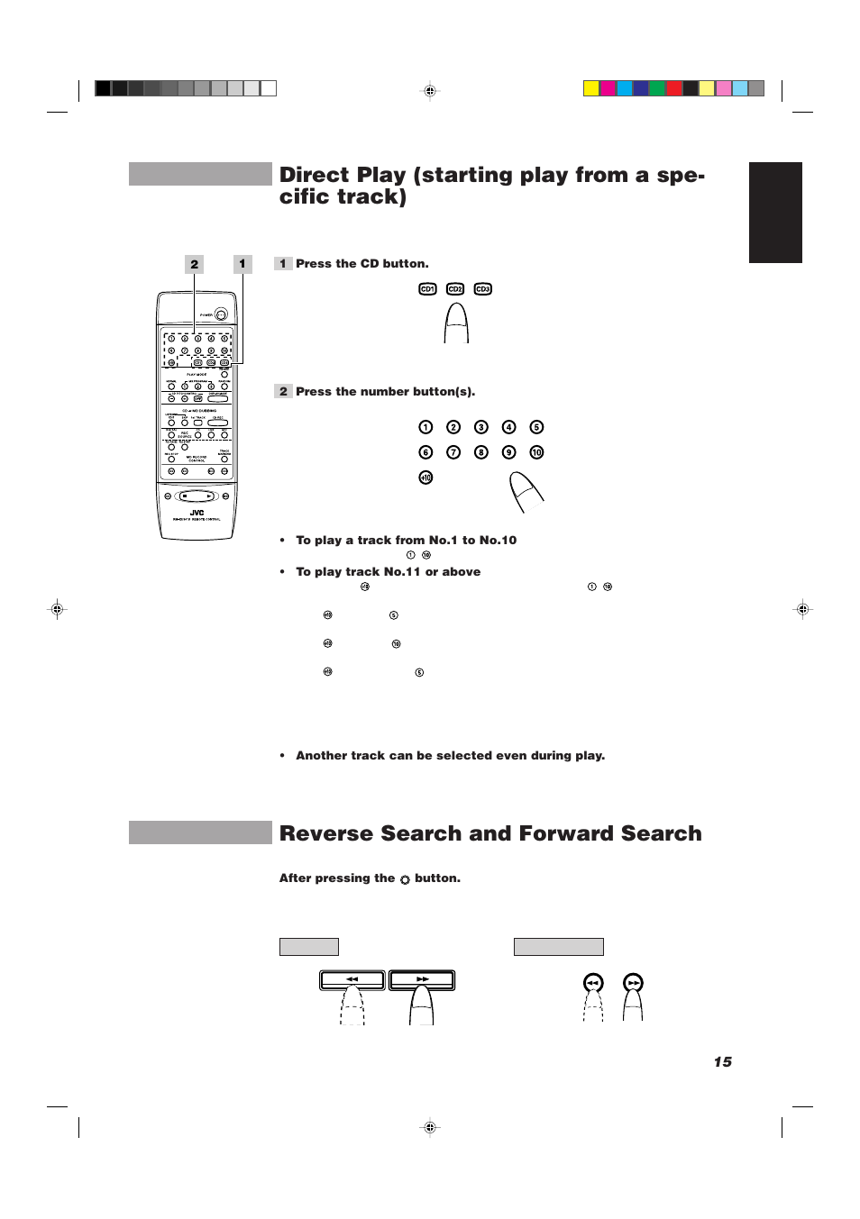 Reverse search and forward search | JVC XU-301BK User Manual | Page 17 / 59