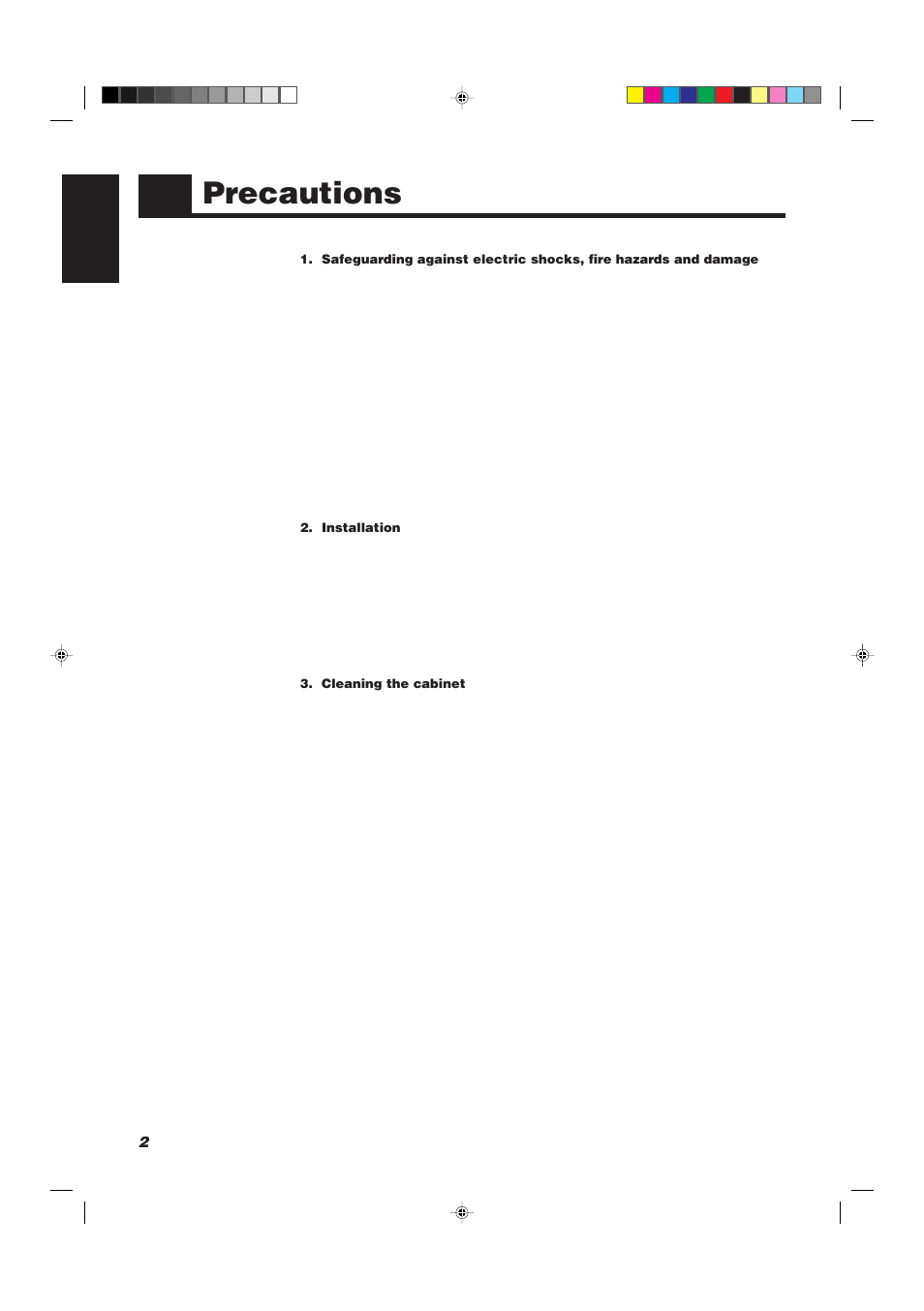 Precautions, 2english | JVC XU-301BK User Manual | Page 4 / 59