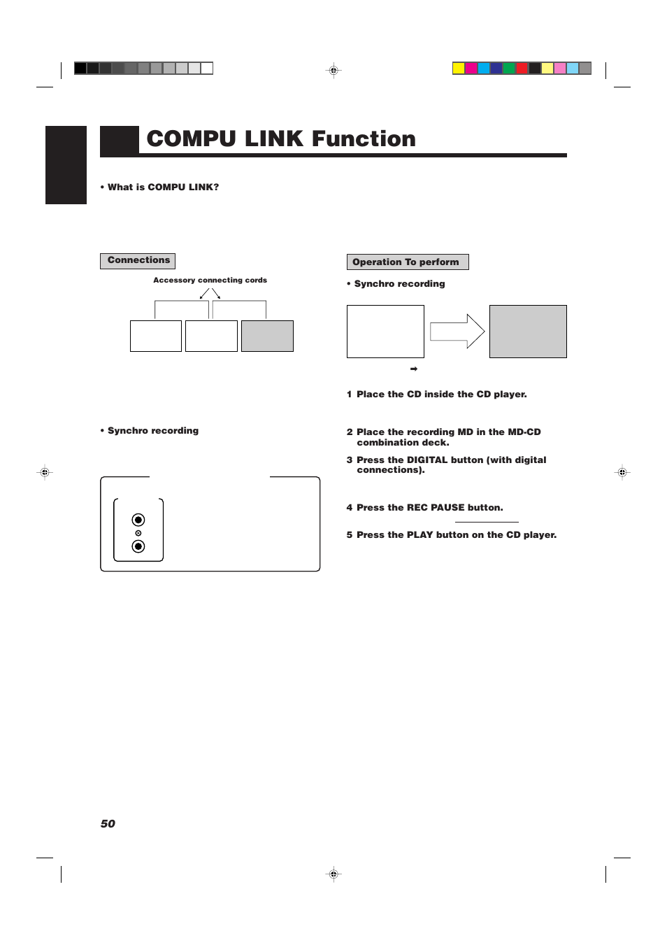 Compu link function, 50 english | JVC XU-301BK User Manual | Page 52 / 59