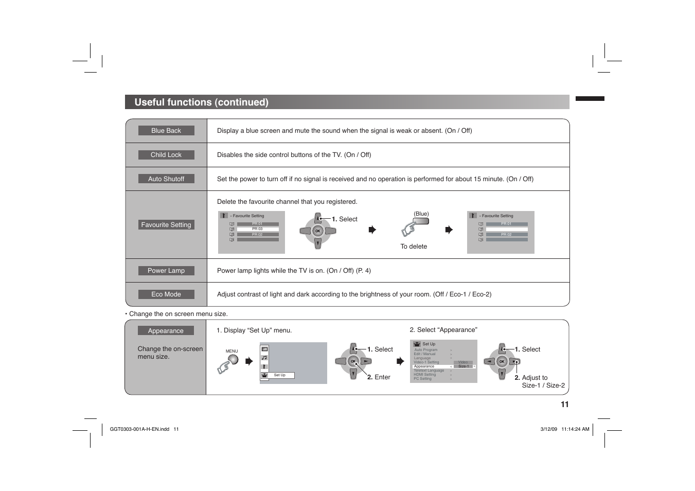 Useful functions (continued) | JVC GGT0303-001A-H User Manual | Page 11 / 16