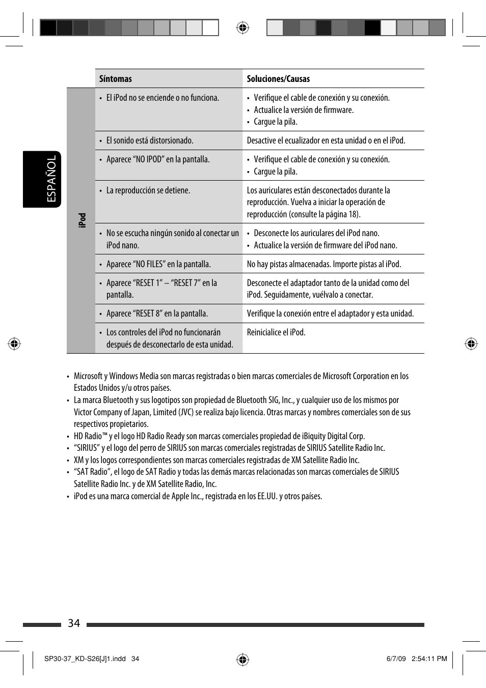 34 español | JVC GET0642-001A User Manual | Page 70 / 73