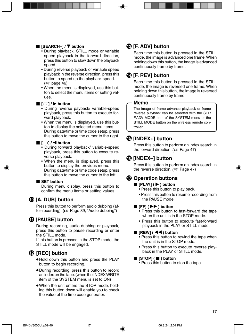 JVC BR-DV3000U User Manual | Page 17 / 72