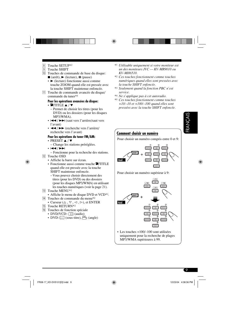 Français, Comment choisir un numéro | JVC KD-DV5101 User Manual | Page 113 / 211