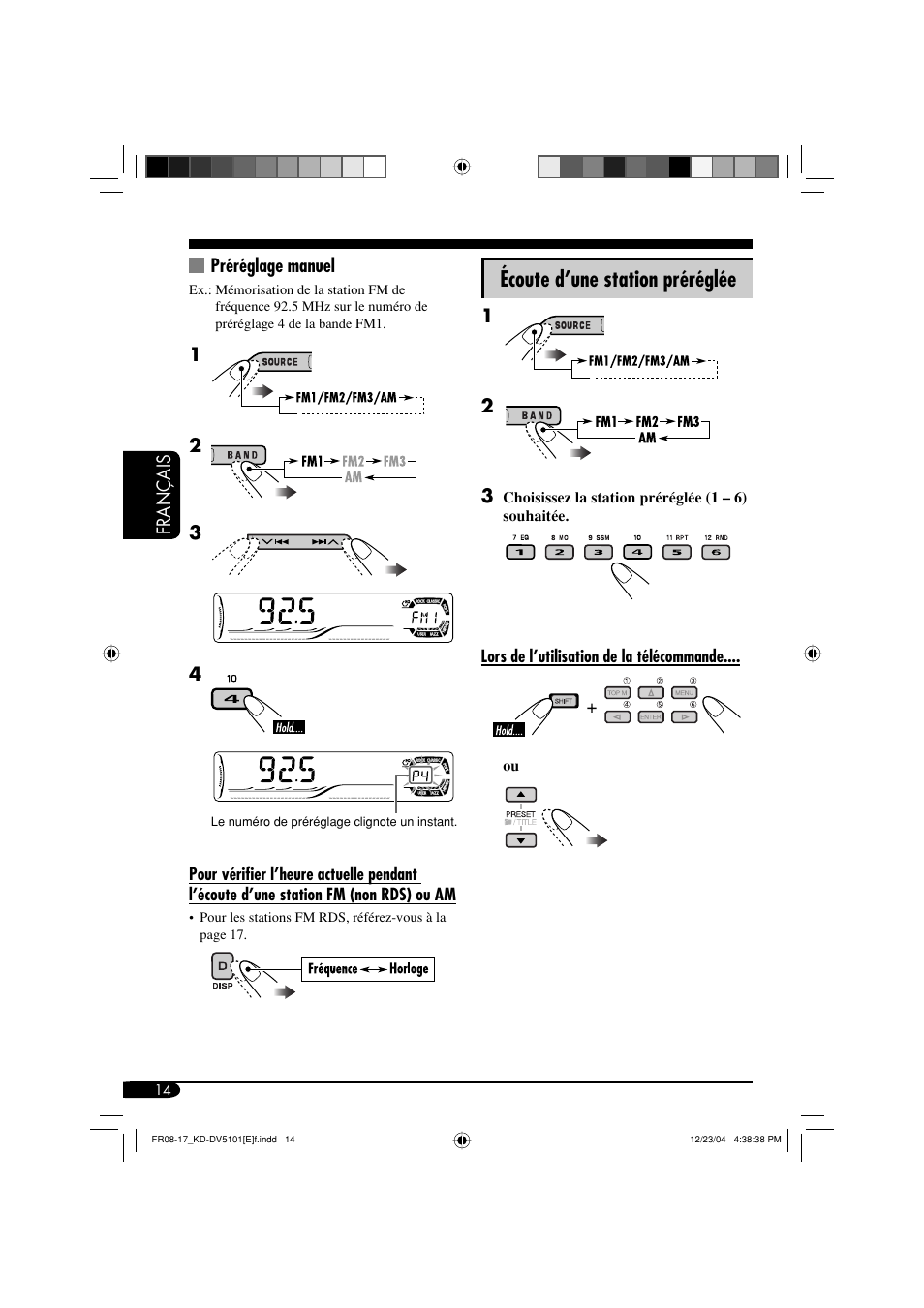 Écoute d’une station préréglée | JVC KD-DV5101 User Manual | Page 118 / 211