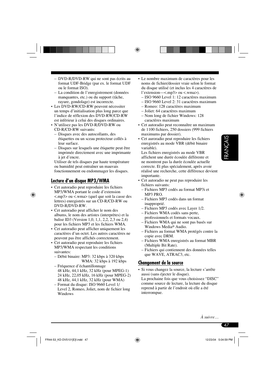 Français | JVC KD-DV5101 User Manual | Page 151 / 211