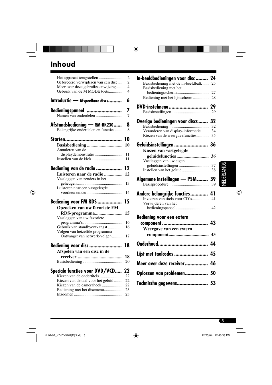 Inhoud | JVC KD-DV5101 User Manual | Page 161 / 211