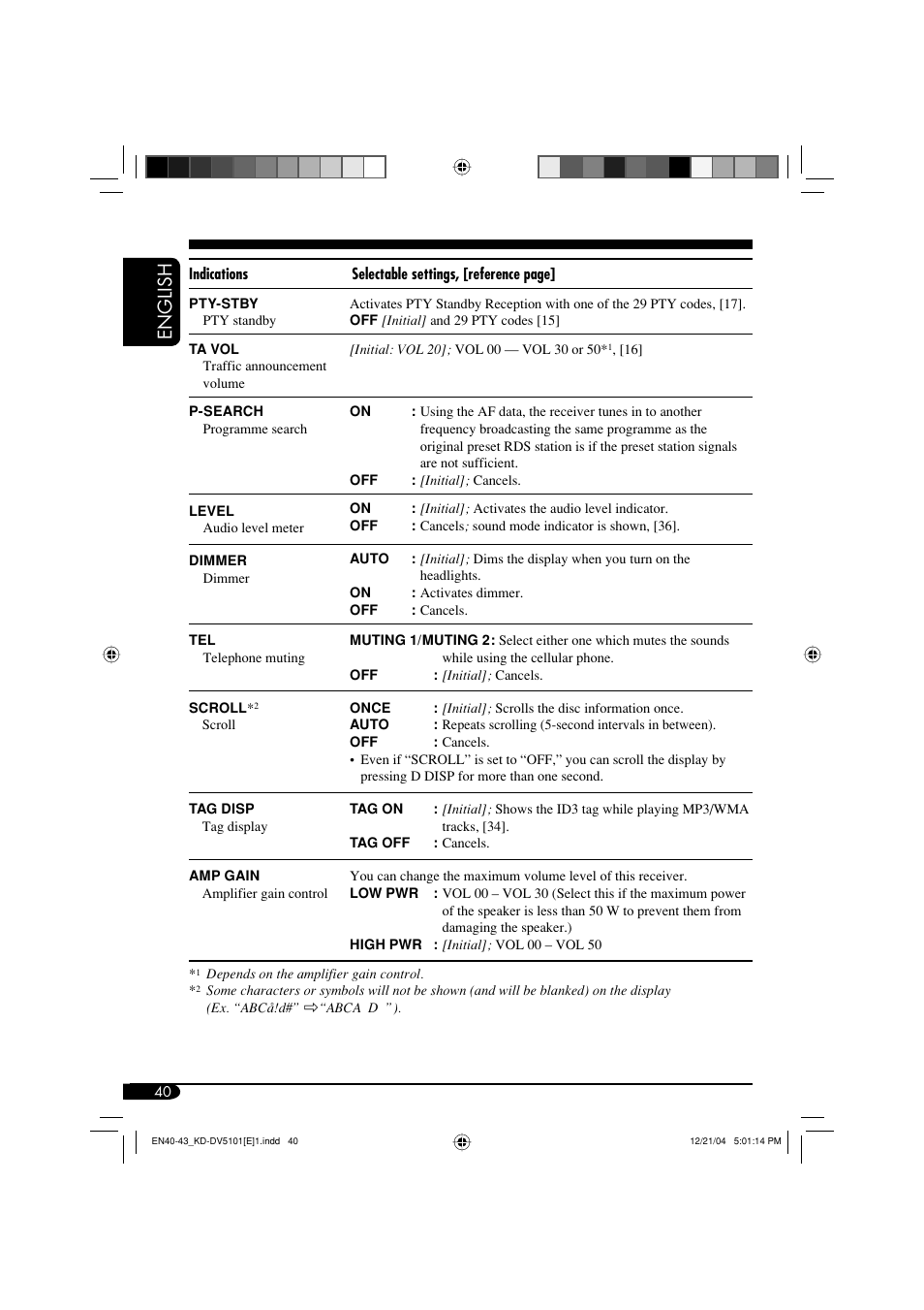 English | JVC KD-DV5101 User Manual | Page 40 / 211