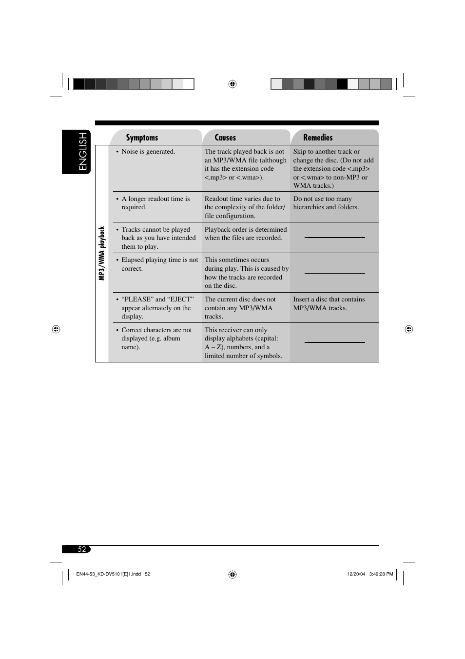 English | JVC KD-DV5101 User Manual | Page 52 / 211