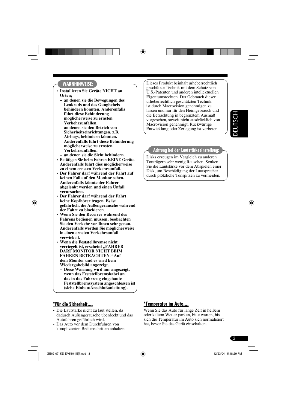 Deutsch | JVC KD-DV5101 User Manual | Page 55 / 211