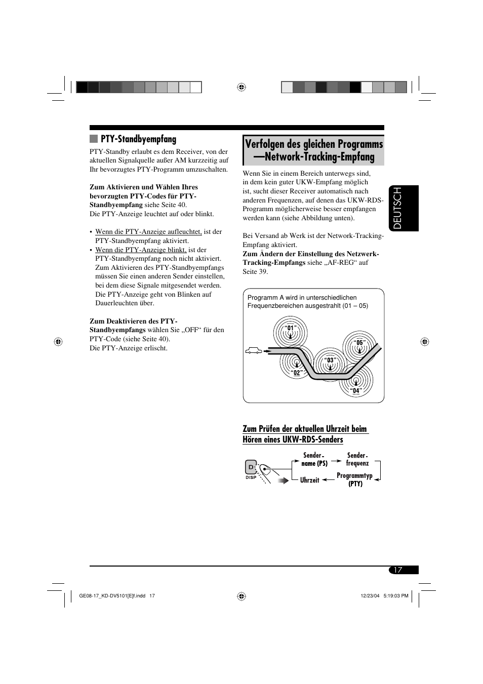 Deutsch pty-standbyempfang | JVC KD-DV5101 User Manual | Page 69 / 211