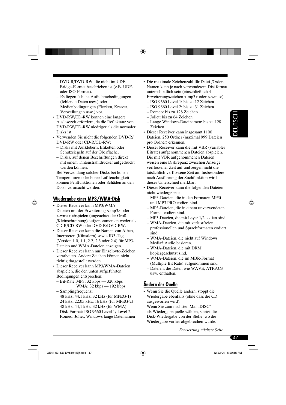 Deutsch | JVC KD-DV5101 User Manual | Page 99 / 211