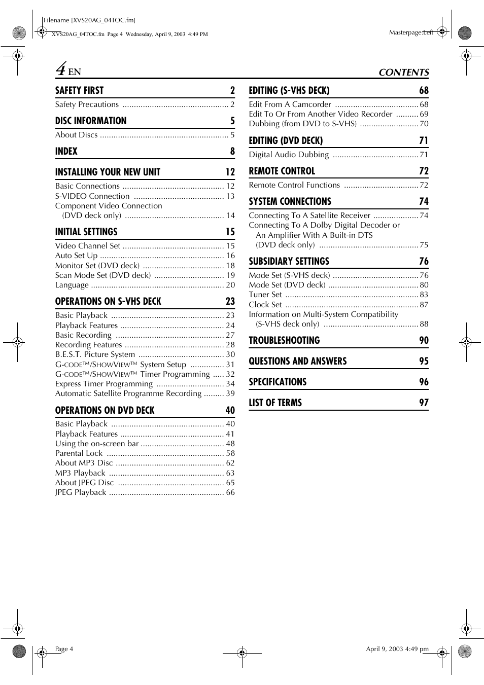 JVC LPT0762-001B User Manual | Page 4 / 100