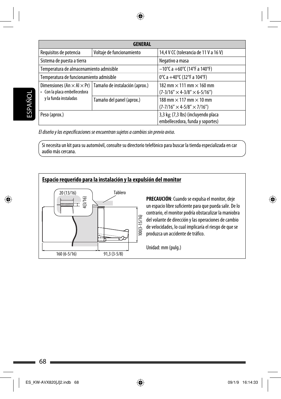 68 español | JVC KW-AVX820 User Manual | Page 136 / 207