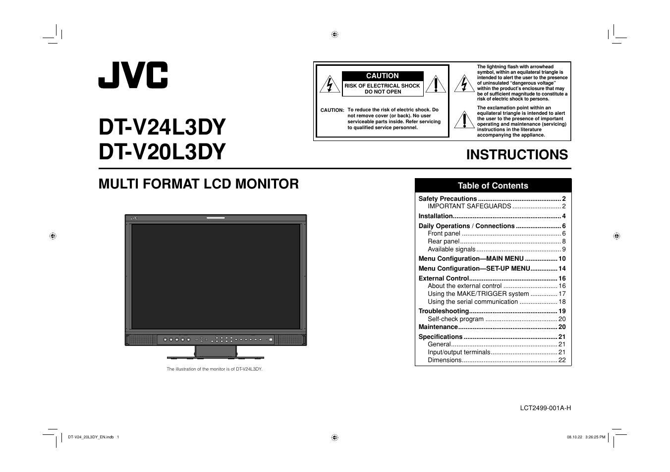 JVC DT-V20L3DY User Manual | 24 pages