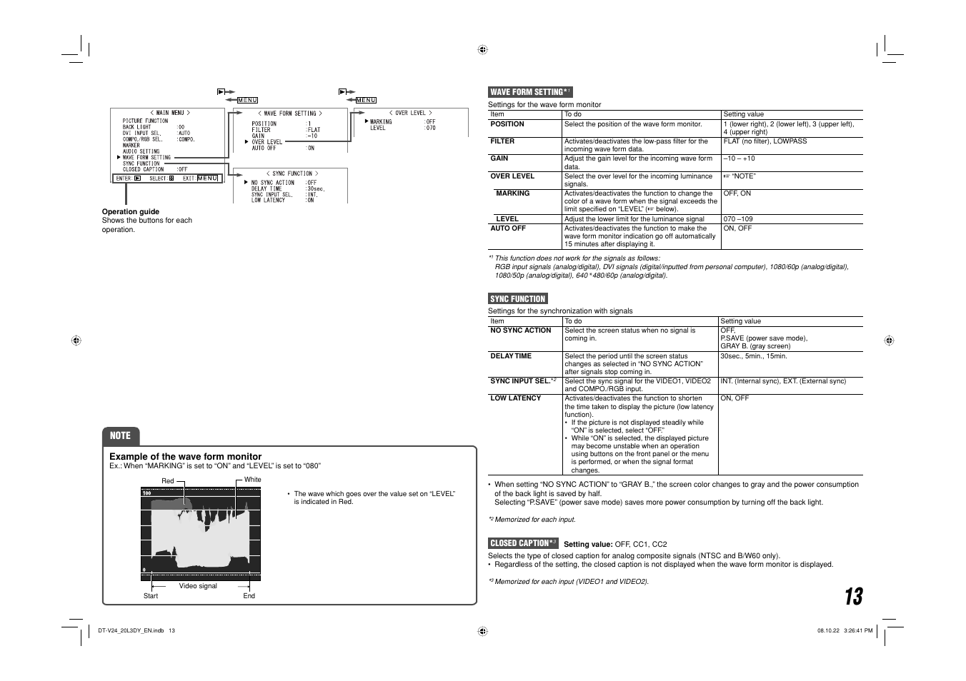 JVC DT-V20L3DY User Manual | Page 13 / 24