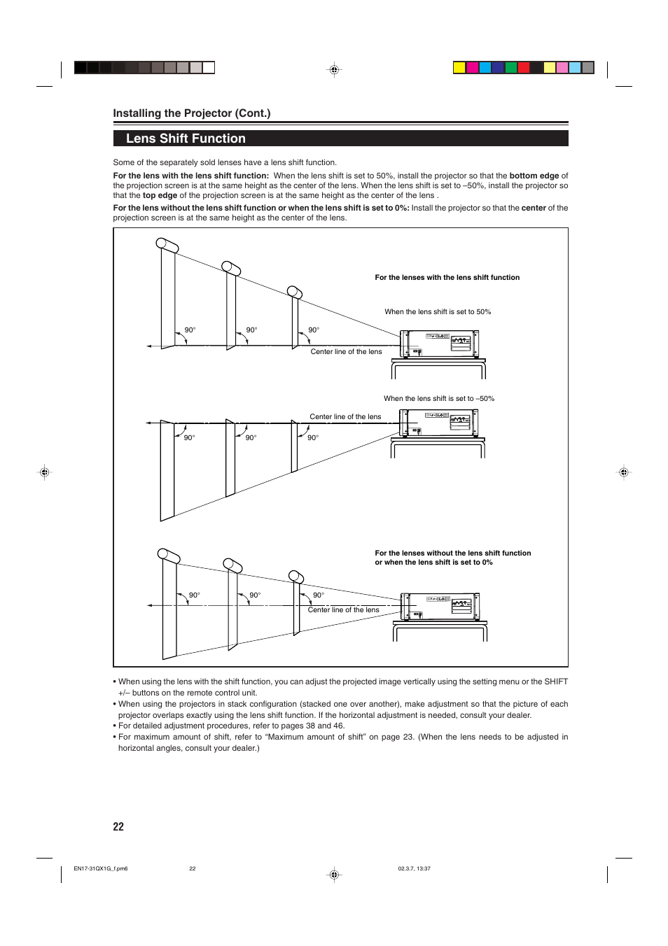 Lens shift function | JVC DLA-QX1G User Manual | Page 24 / 64