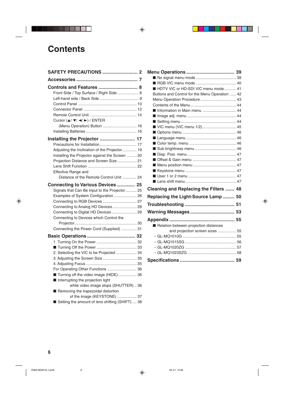 JVC DLA-QX1G User Manual | Page 8 / 64