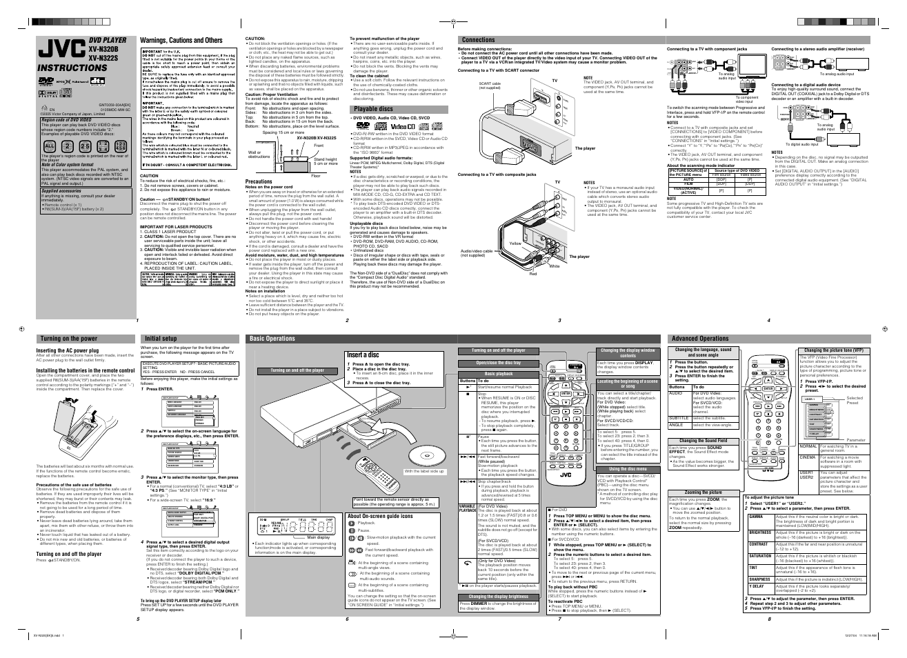 JVC XV-N320B User Manual | 2 pages