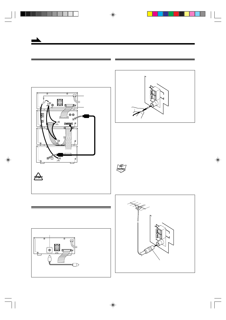 Connecting antennas, Connecting md recorder xm-g6, Connecting sub woofer system | Supplied fm antenna | JVC AX-UXG6 User Manual | Page 10 / 40