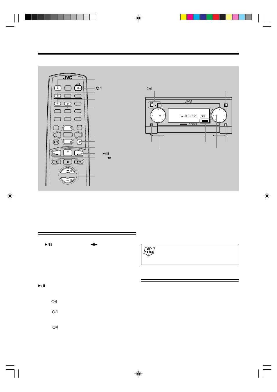 Common operations, Turning on the power and selecting the sources, Adjusting the volume | One touch play, Using button | JVC AX-UXG6 User Manual | Page 14 / 40