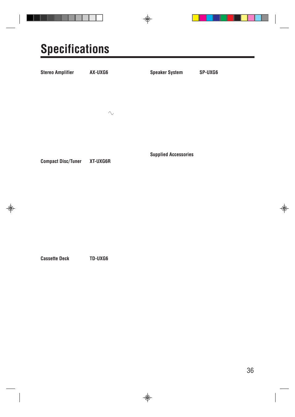 Specifications | JVC AX-UXG6 User Manual | Page 39 / 40