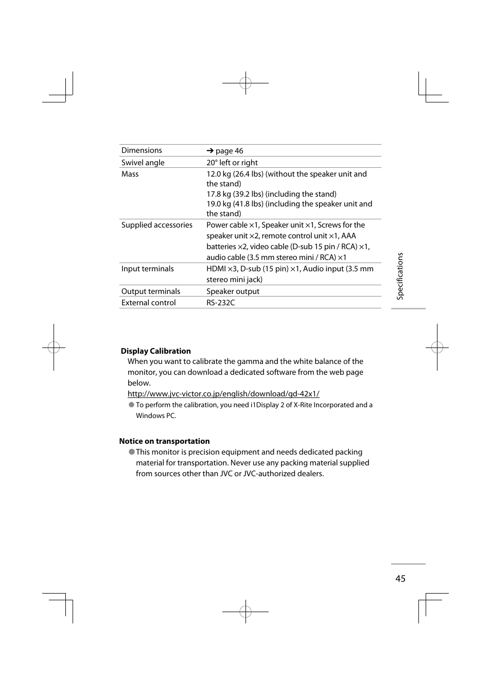JVC GD-42X1E User Manual | Page 63 / 144