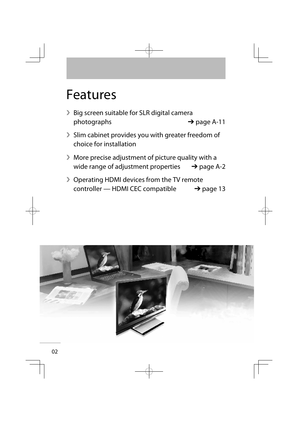 Features | JVC GD-42X1E User Manual | Page 8 / 144