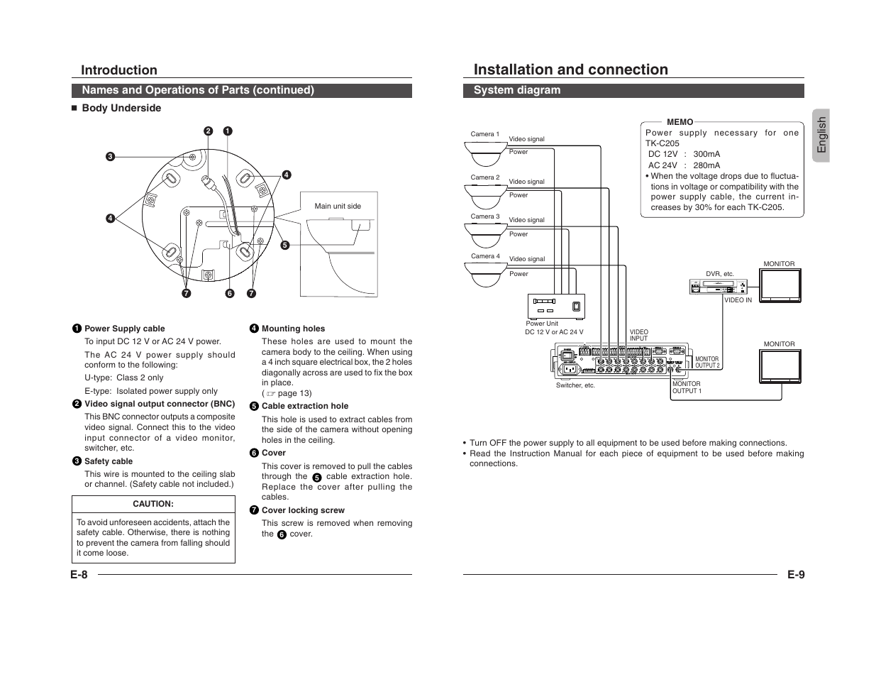 Installation and connection | JVC TK-C205 User Manual | Page 6 / 11