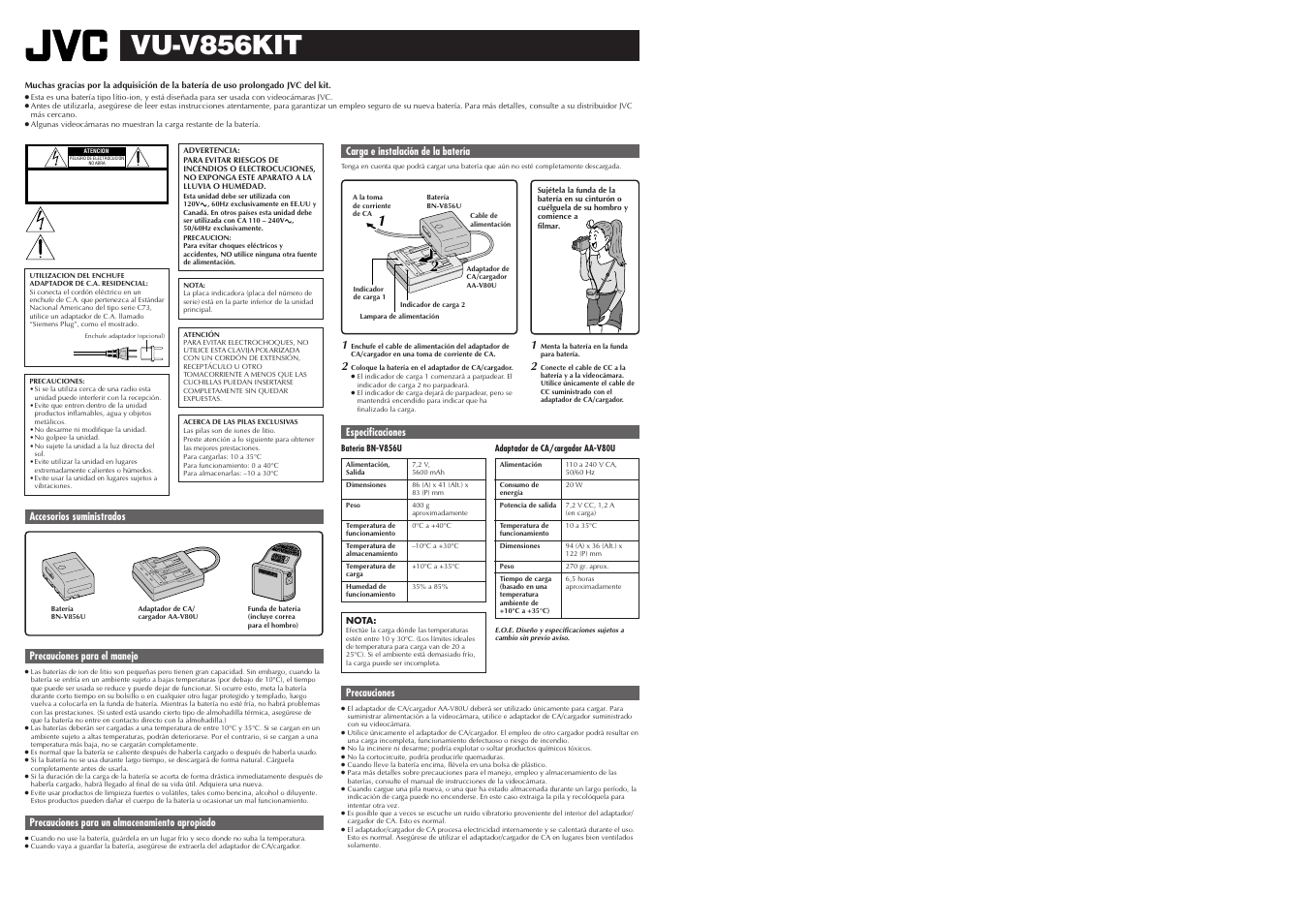 Vu-v856kit | JVC VU-V856KIT User Manual | Page 2 / 2