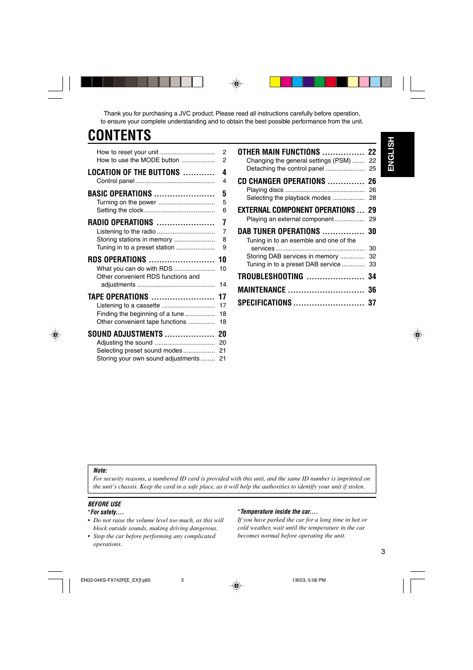 JVC GET0114-001A User Manual | Page 3 / 42