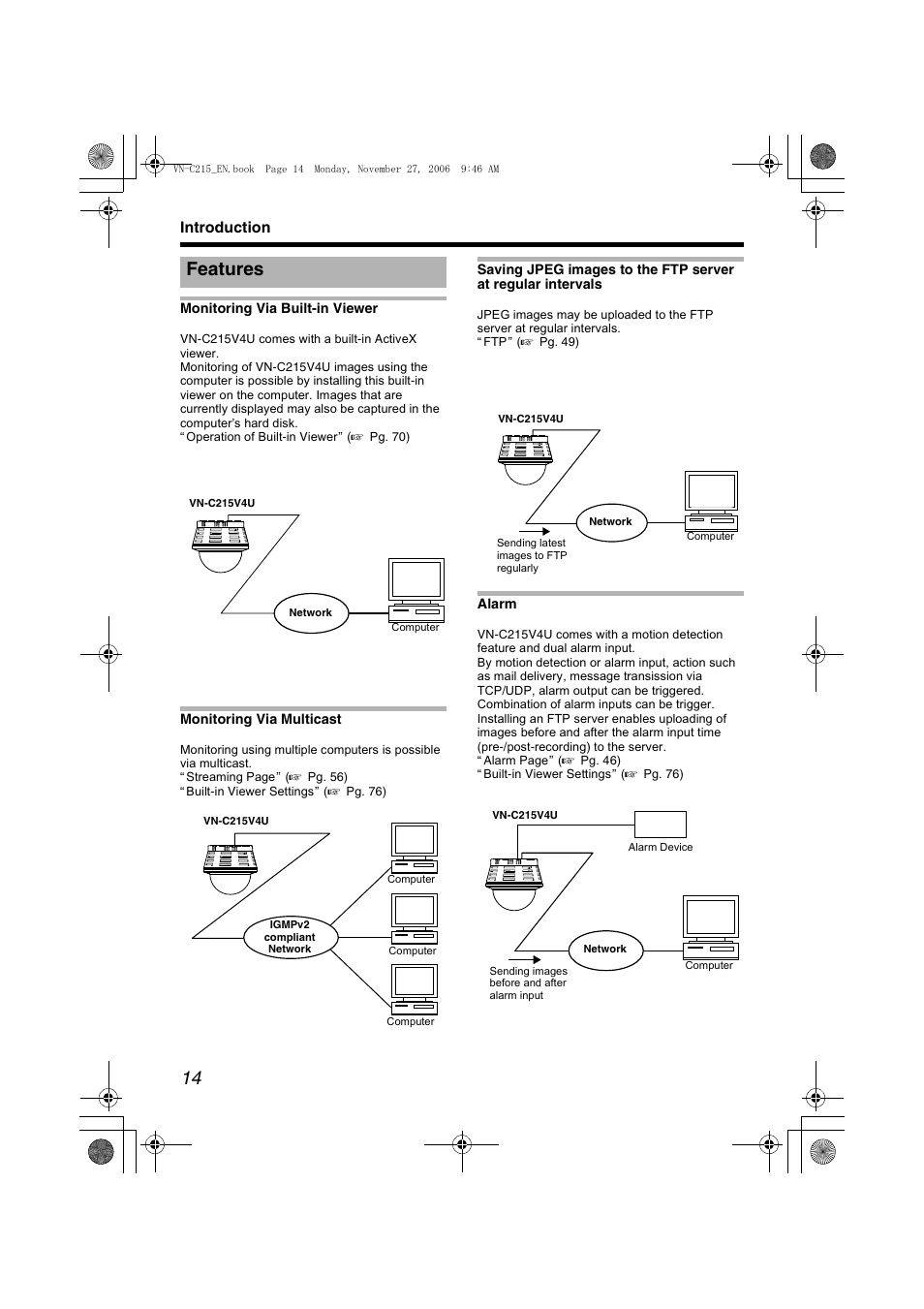 Features | JVC VN-C215V4U User Manual | Page 14 / 86