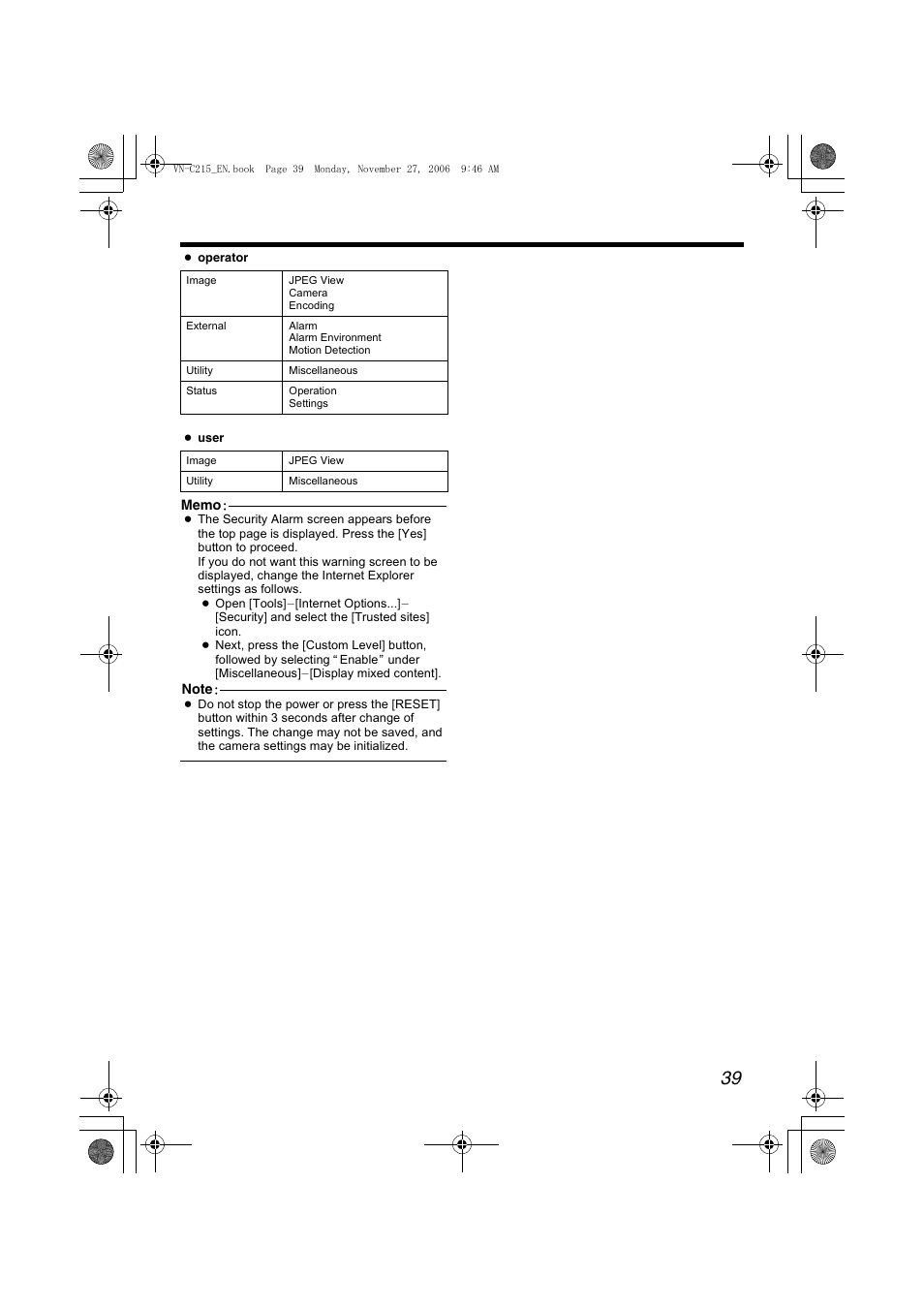 JVC VN-C215V4U User Manual | Page 39 / 86