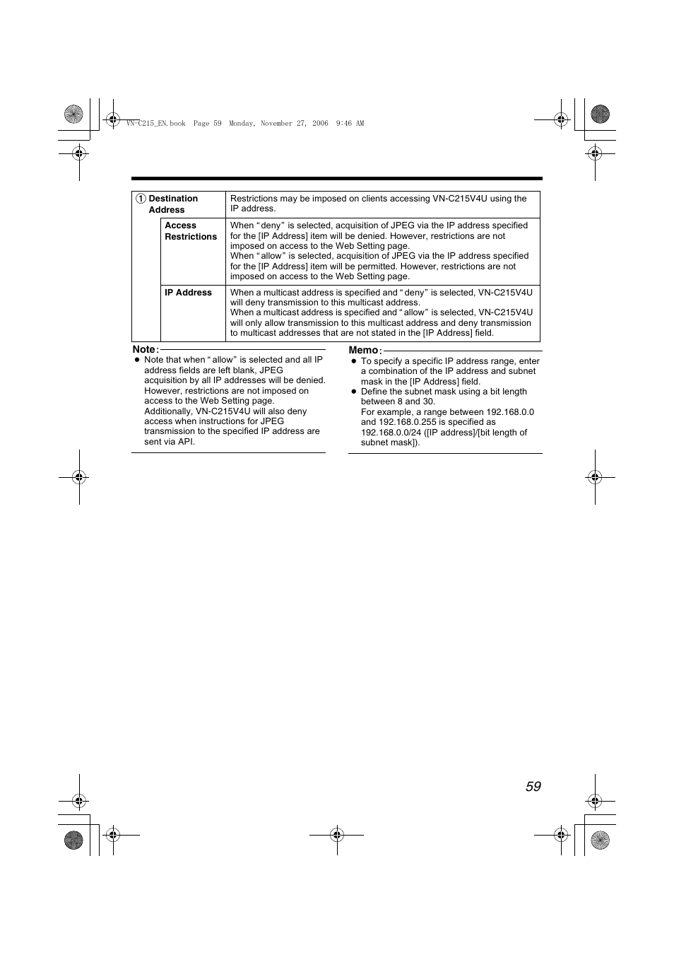 JVC VN-C215V4U User Manual | Page 59 / 86