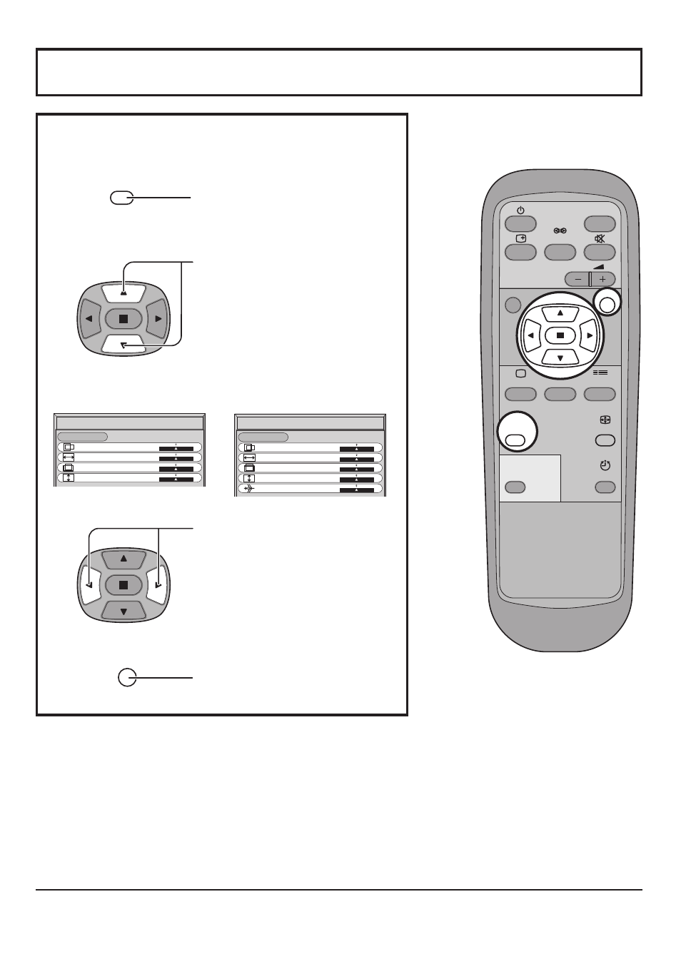 Adjusting picture position/size, Adjusting screen | JVC GD V501U User Manual | Page 24 / 40