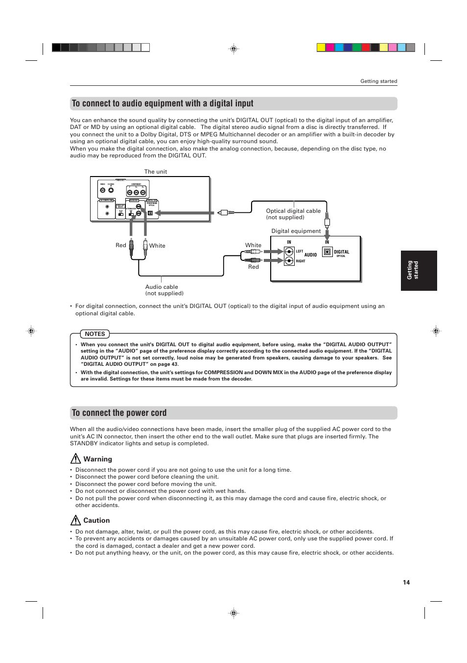 Warning, Caution | JVC XV-M556TN User Manual | Page 17 / 56