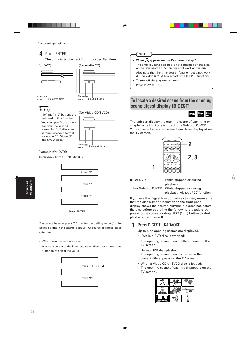 Press enter, Press digest - karaoke | JVC XV-M556TN User Manual | Page 26 / 56