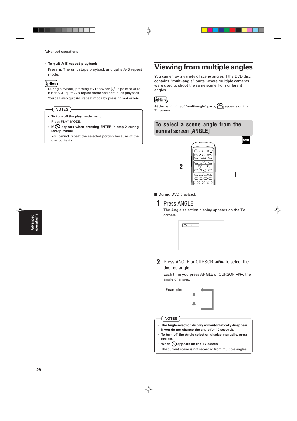 Viewing from multiple angles, Press angle | JVC XV-M556TN User Manual | Page 32 / 56