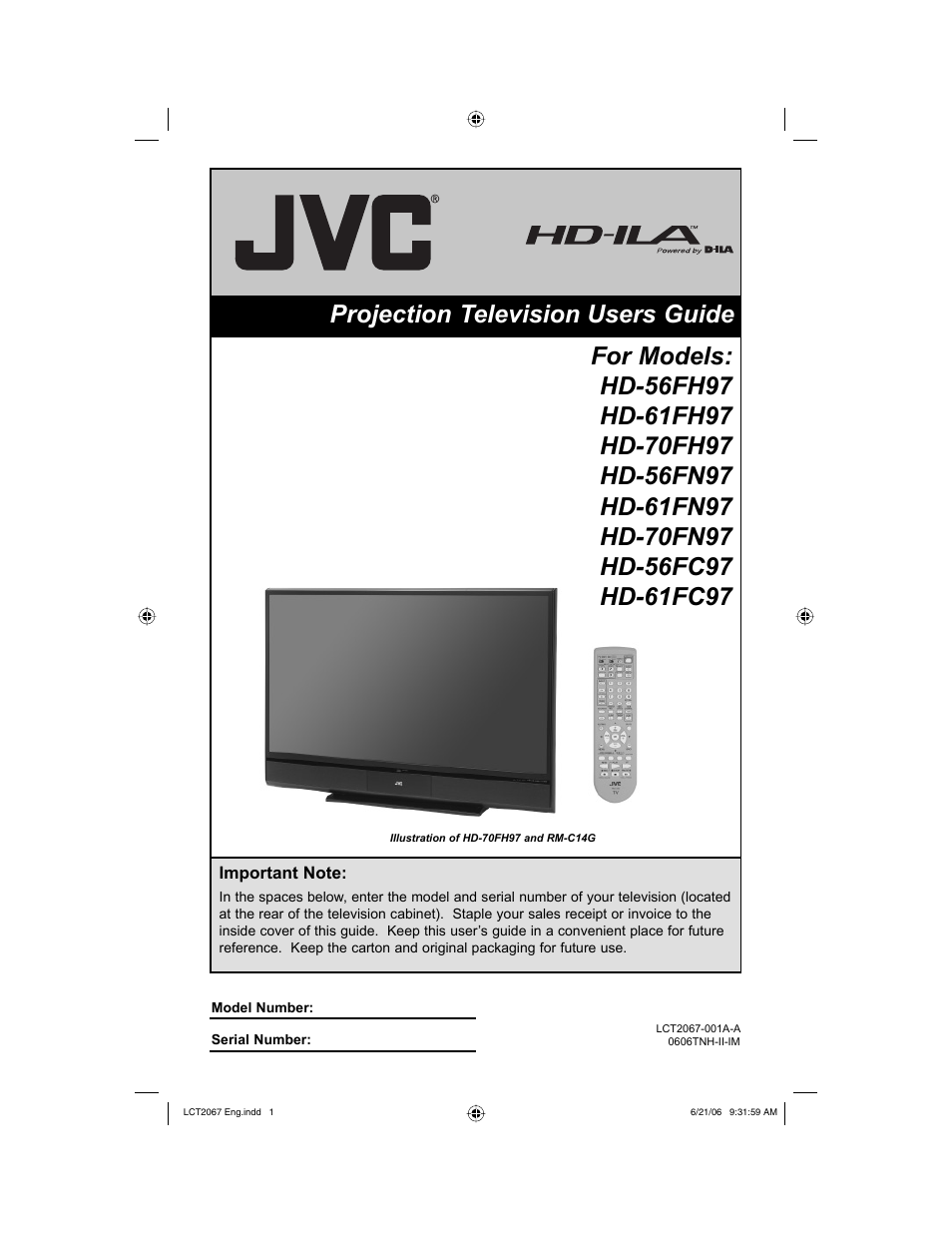JVC HD-61FC97 User Manual | 96 pages